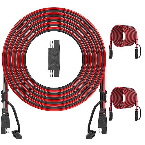 OYMSAE 25Feet SAE to SAE Extension Cable Quick Disconnect Connector 16AWG, for Automotive, Solar Panel Extension Cable Plug(25FT(16AWG)) Pack of 2 - color: 2 Pack, size: 25FT(16AWG)