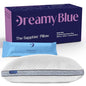 DreamyBlue Gusseted SAPPHIRE Pillow • Adjustable Loft, Luxury Cover, Shredded Memory Foam Fill w/Airflow Beads •Ideal For Wide Shoulders •Neutral Alignment for All • CertiPUR-US Certified Foam (Queen) - size: Sapphire Queen