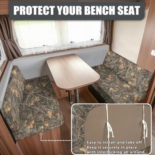 Camo Branch RV Bench Seat Covers for Dinette - Tree Branch Rv Couch Cover Stretchable for Rv Camper Universal Rv Accessories Furniture Sofa Chair Cover - color: Camo Branch