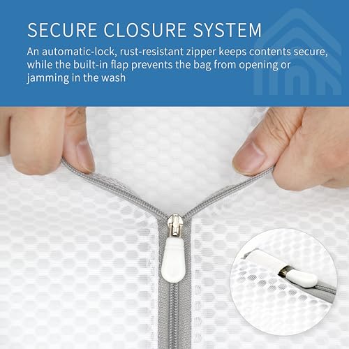 Muchfun 3Pcs Shoes Washing Machine Bag, Honeycomb Mesh Laundry Bags | for Sneaker Cleaning 8 x 8 x 15 Inches - size: 3Shoes Bag