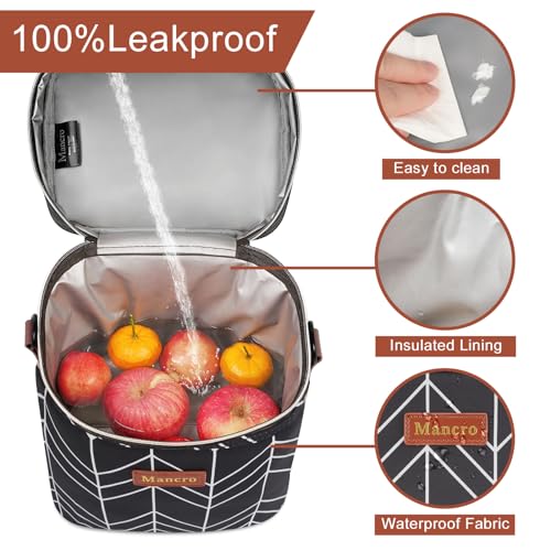 Mancro Breastmilk Cooler Bag, Insulated with Ice Pack, Fits 6 Baby Bottles Up to 9 Oz with On-The-Go Strap, Perfect for Nursing Moms and Daycare, Black Wave - color: Black Wave
