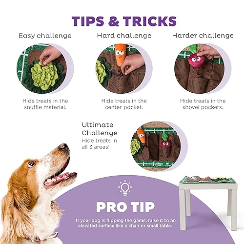 Outward Hound by Nina Ottosson Activity Matz Garden Game Plush Dog Puzzle Mat Dog Enrichment Dog Toy, Level 2 Intermediate, Multicolored - color: Activity Matz Garden