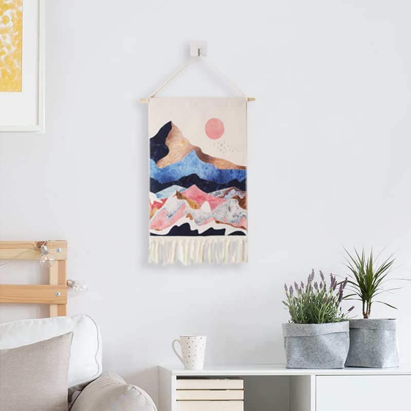 2Pcs Printed Wall Tapestry Hanging Decor, 14x24" Cotton Prints Boho Chic Bohemian Morocco Landscape Scenery Tapestries Poster Art Gift for Apartment Dorm Kids Livingroom Bedroom Door Entrance