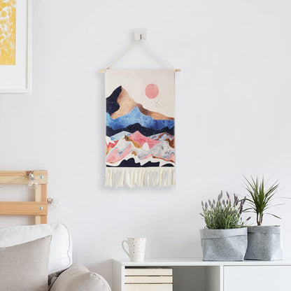 2Pcs Printed Wall Tapestry Hanging Decor, 14x24" Cotton Prints Boho Chic Bohemian Morocco Landscape Scenery Tapestries Poster Art Gift for Apartment Dorm Kids Livingroom Bedroom Door Entrance