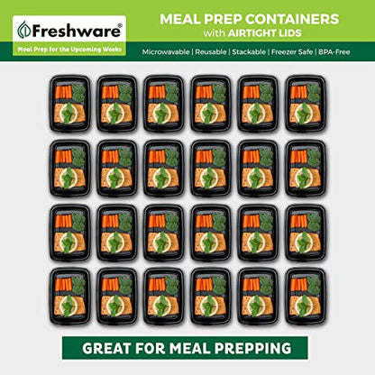 Freshware Meal Prep Containers [50 Pack] 1 Compartment Food Storage Containers with Lids, Bento Box, BPA Free, Stackable, Microwave/Dishwasher/Freezer Safe (16 oz) - size: 16OZ_50PK