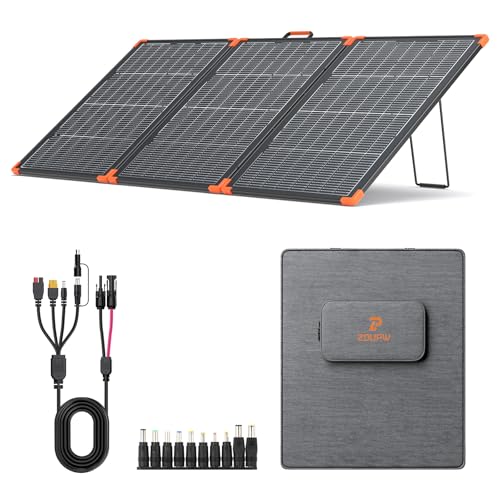 ZOUPW 230W Bifacial Portable Solar Panel, N-Type 16BB 25% Efficiency Foldable Solar Charger for Jackery/EcoFlow Delta/Bluetti/Anker C1000, IP68 Waterproof for RV Camping Off-Grid Emergency Power - size: 230W