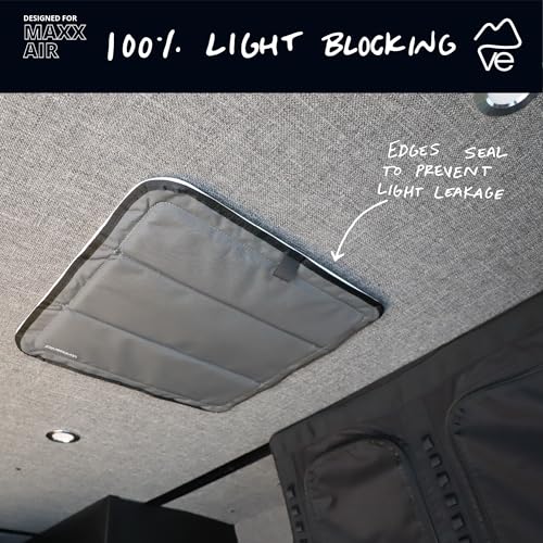 VanEssential Magnetic Insulated Blackout Roof Vent Cover Designed for (MaxxAir/Fantastic Fan) 16.5" x 16.5" - Reflective | Charcoal Gray - color: Reflective | Charcoal Gray