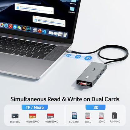 Acer USB C Docking Station Dual Monitor with 2 HDMI, 9-in-1 Laptop Docking Station with 4K@60Hz HDMI, USB A&C 3.0, SD/Micro SD, 100W PD, USB C Dock with Long Cable (2 FT) - size: 2FT