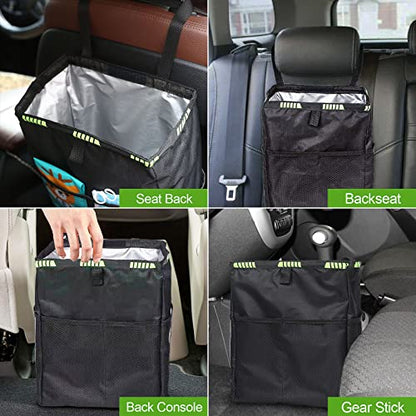 Car Trash Can, Car Trash Bag Hanging, 3.5 Gallons Ultra Large Capacity Organizer and Storage with Adjustable Straps, Leakproof Lining (Pack of 3) - size: Pack of 3