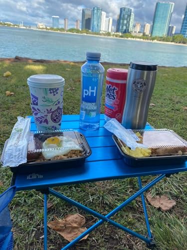 iClimb Ultralight Compact Camping Folding Table with Carry Bag (Blue - S) - color: Blue, size: Small