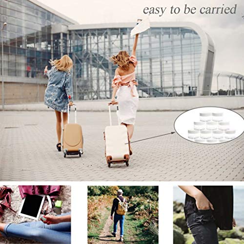 5 Gram Sample Containers with Lids, Mini Makeup Containers, Empty Plastic Travel Cosmetic Containers with Labels(50 Count, White Lid) - color: White