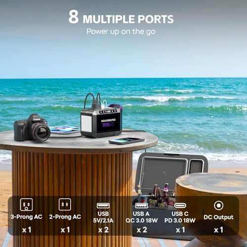 MARBERO 172Wh Solar Generator with 40W Solar Panel, Portable Solar Power Station 200W, Camping, Outdoor, Hiking, Fishing, Emergency, CPAP - color: Purple Black