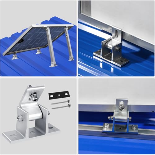 4PCS Solar Panel Mounts - Adjustable Brackets for RV & Flat Roofs, Tilt Angle 10-60 - size: 4 Pieces