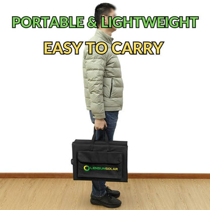 LENSUNSOLAR 300W Solar Blanket Complete Kit Ready to Charge Battery and Solar Generator Portable Lightweight for Camping - size: 300W Blanket