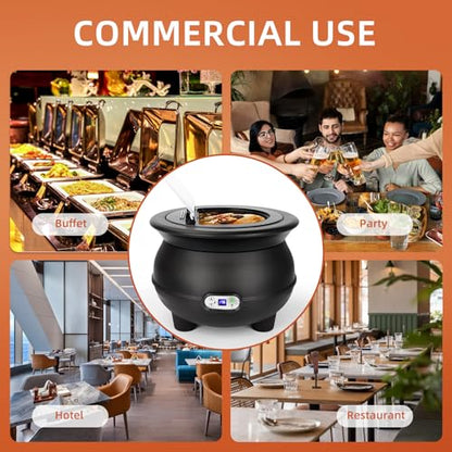YUANHAO 8 Qt Digital Soup Kettle Warmer, Stainless Steel Insert | Adjustable Temp Buffet Server for Restaurant, Catering & Party