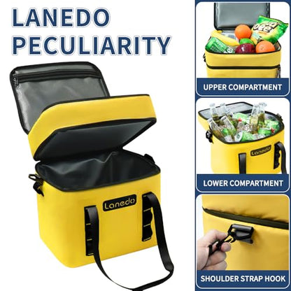 Lisa Lunch Soft Cooler 20/36 Can, Insulated Bag Portable Ice Chest Box for Lunch, Beach, Drink, Beverage, Travel, Camping, Picnic, Car, Trips, Cooler Leak-Proof - color: 20 can yellow