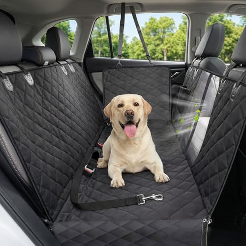 Victoper Dog Car Seat Cover, Heavy Durable Dog Seat Cover for Back Seat, 100% Waterproof Scratch Proof Nonslip Dog Hammock for Car with Side Flap, Pet Back Seat Covers Large 60" W x 64" L - color: Black, size: XL- (60*64 )