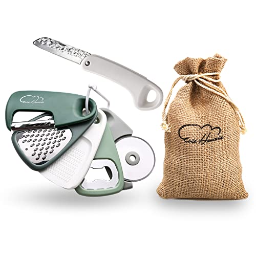 Kitchen Gadgets 6 Piece Set - Space Saving Cooking Tools Utensils for Small Kitchen, Stainless Steel Accessories for RV inside Camper Outdoor Gadgets Gifts Essentials Dishwasher Safe(Green) - color: Moss Green 6pcs