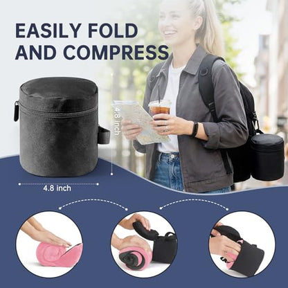 Neck Pillow Travel Pillow - 100% Pure Memory Foam Airplane Pillow with Adjustable Clasp & Removable Cover, Portable Travel Essentials for Long Flights, Car & Office (Pink) - color: Pink