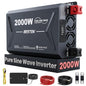 2000 Watt Pure Sine Wave Power Inverter, 12V DC to 110/120V AC Inverter with 3 AC Outlets, Remote, PD 3.0 USB Port, QC 18W, Remote Controller, LED Display,For RV Solar Systems,Semi Truck,Vehicles,Boat - color: Gray