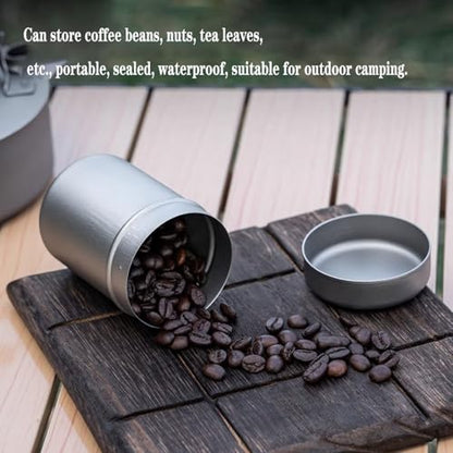 200ml Titanium Tea Canister Portable Travel Storage Box Lightweight Spice Jar Loose Leaf Coffee Herbs Small Capacity Carry-On Container Camping, Car, Outdoor RT1039T (1 pc)