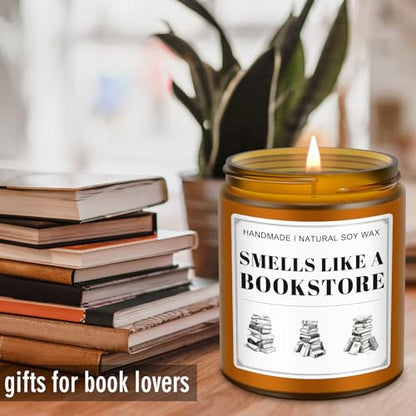 Book Lovers Candle Gifts, Funny Gift Ideas for Book Lovers, Birthday Bookish Presents for Readers Librarian Bookworms -Old Book Candles (7Oz) - style: BOOK
