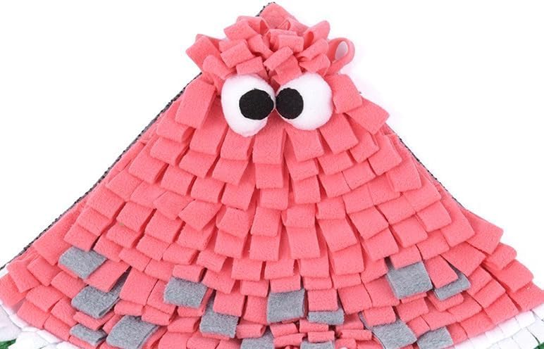 Ferret Cats Snuffle Mat Fleece Foraging Mats Interactive Feeding Toy Small Animal Rabbit Guinea Pig Rat Hamster Anti Slip Treat Dispenser Slow Feeder (Watermelon) - color: Watermelon