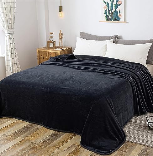 Polar Fleece Blanket Travel Size Lightweight Throw for The Bed Extra Soft Brush Fabric Super Warm Sofa Blanket 50"x 61"(Black Travel) - color: Charcoal Grey, size: Travel (50-Inch-by-61-Inch)