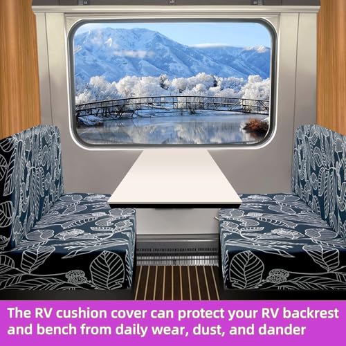 TOPCHANCES RV Dinette Cushion Covers,Stretch Camper Cushions Cover Replacement Bench Cushion Cover Washable Loveseat Slipcovers for Travel Trailer Couch (Pattern 11) - color: Pattern 11