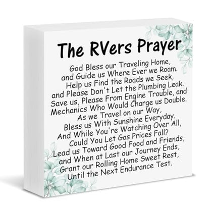 Christian Camper Box Sign Decor the Rvers Prayer Wood Block Sign RV Decorations for Inside Camper