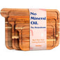 Non-Toxic Acacia Cutting Board Set of 3, Mineral Oil Free, Plastic Free | Petroleum free. No BPA. FSC-certified wood. 3 sizes: 17x11, 14x9 & 11x7 in. Beeswax, flaxseed & lemon oil finish.