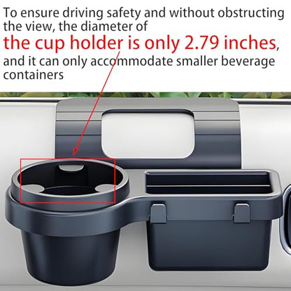 GDQ Car Cup Holder - Hanging Car Door Window Drink Coffee Door Cup Holder with Clip-On Design, No Drill, with Phone Holder, Key Hook & Charging Port Universal Fit for SUV Truck Sedan（1 Pack）