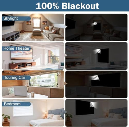 100% Blackout Window Cover, 138" x 57" Portable Ttravel Blackout Shades for Window,No Drill Temporary Cuttable Blackout Curtains for Bedroom, RV, Nursery,Media Room, 420D Fabric, 20 Loop Tapes - size: 138"W x 57"H