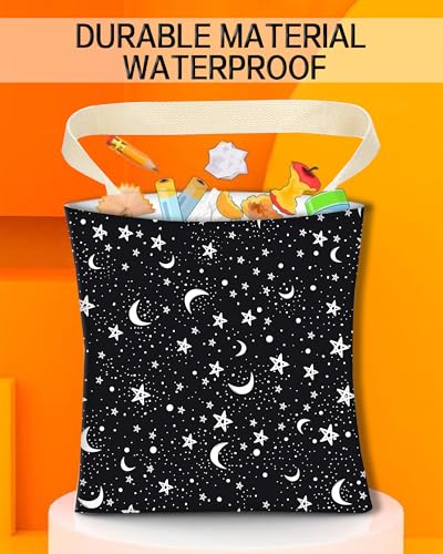 Car Trash Can, Durable Hanging Car Trash Garbage Bag, Cute Automotive Garbage Cans Organizer, Black White Moon Star - color: Black White Moon Star