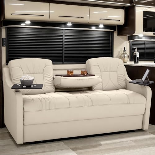 De Leon Console DX RV Sofa Bed, 78" Wide, Ultimate Leather, Bisque - color: Bisque, size: 78"