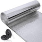 Frienda Rv Window Reflective Insulation Roll 59inch*8.3ft Double Aluminum Foil Heat Bubble Thermal Window Shade Door Cover Blackout for Garage Roof Travel Camper Skylight Shield - size: 59inch*8.3ft
