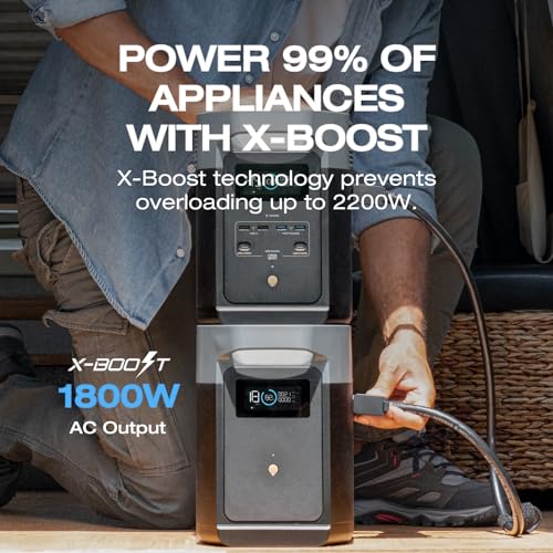 EF ECOFLOW Solar Generator Delta 2 with 220W Solar Panel, 1024Wh LFP(LiFePO4) Battery, 1800W AC/100W USB-C Output, Fast Charging Portable Power Station for Home Backup Power, Camping & RVs - style: DELTA 2+220W