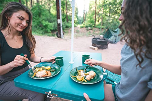Stansport Picnic Table and Umbrella Combo - Green