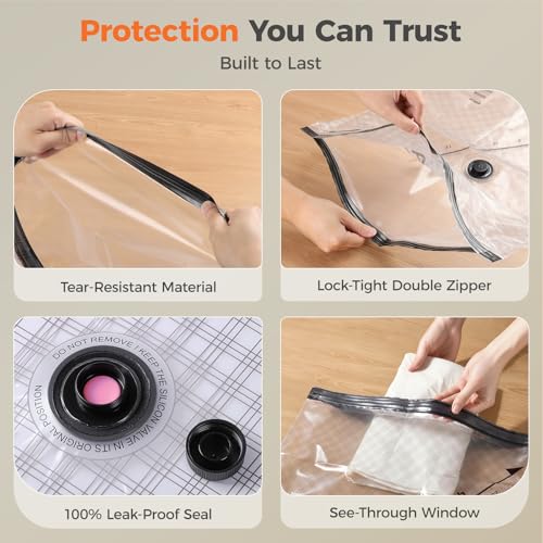 Nicetree 18-Pack Vacuum Bags for Travel with Rechargeable Pump, Compression Packing Bags for Carry-On Luggage & Suitcase, Vacuum Seal Bags for Clothing, 3 Sizes for Travel & Home Storage - style: 18 Combo Set