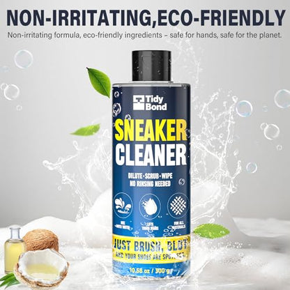Sneaker Cleaner Kit, 10.6oz Shoe Cleaner for White Shoes with Brush & Microfiber Towel, Deep Cleaning Shoe Cleaning Kit for Sneakers, Leather, Canvas, Mesh, PU, Fabric & Boots