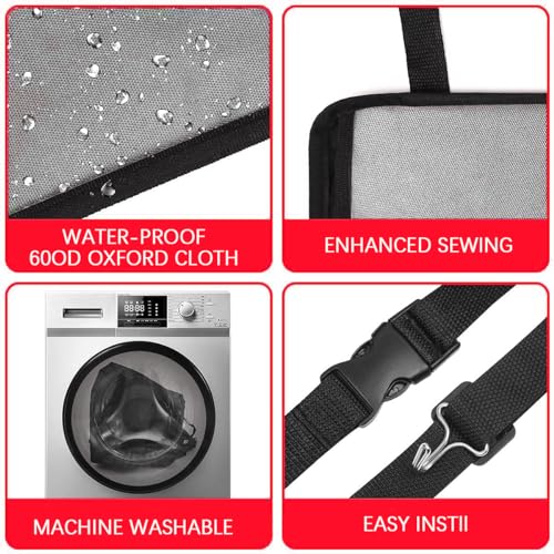 BESULEN Car Trunk Organizer, Hanging Cargo Bag with Large Pockets, Zippers Detachable Seat Back Storage with Lids, Equipped with Elastic Net, Foldable Space Saving Expert for Car, SUV, Van (Gray)
