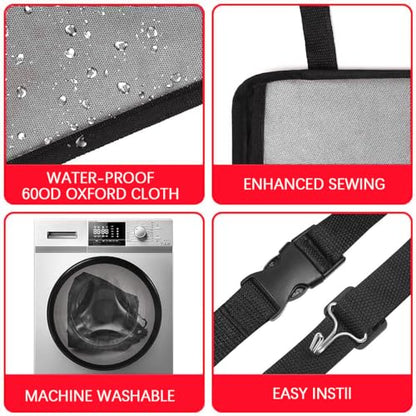 BESULEN Car Trunk Organizer, Hanging Cargo Bag with Large Pockets, Zippers Detachable Seat Back Storage with Lids, Equipped with Elastic Net, Foldable Space Saving Expert for Car, SUV, Van (Gray)