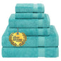 Cotton Paradise 100% Cotton Turkish Towel Set, Soft Absorbent Quick Dry, 6 Piece Towel Set, Turquoise - color: Turquoise