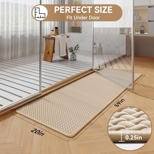 YDKGL Bathroom Runner Non Slip, Extra Soft Absorbent Quick Dry Bath Mats, Foam Weave Texture Thin Bath Rugs Washable with Rubber Backing, 24" x 70“ - color: Brown, size: 24"x 70"