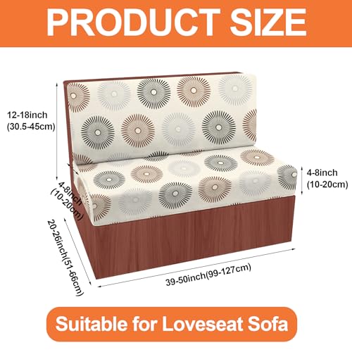 FUANGUI RV Dinette Cushion Covers - Stretch Camper Cushion Booth Seats Replacement - Washable Sofa Furniture Protector (C35, 2 Bench & 2 Backrest Cover) - color: C35