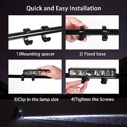 Suruid Super Bright LED Bike Light, USB Rechargeable Bicycle Headlight, Waterproof Bike Headlight, Waterproof Bike Headlight,Daytime Running Light,MTB Off-Road Cycling Commuting - style: 3250lumen