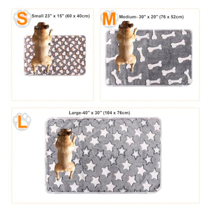 3 Pack Cat and Dog Blanket Soft & Warm Fleece Flanne Pet Blanket, Great Pet Throw Sleep Mat for Puppy Cats Small, Medium & Large Dogs Cute Star/Love/Bone (Medium 30" x 20") - color: Star/Love/Bone, size: Medium (30"*20")