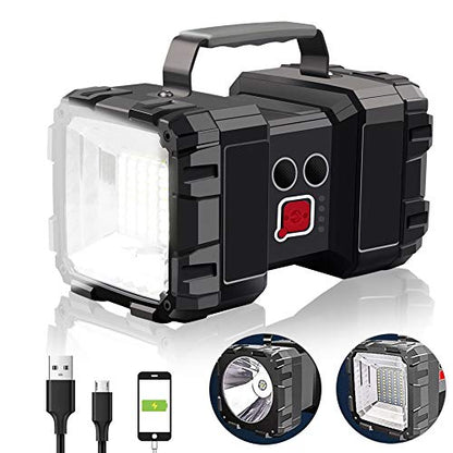 AlpsWolf Rechargeable Flashlight, LED Spotlight Flashlight 10000 Capacity 1200LM 20h Ultra-Long Standby 3+4 Lights Modes Camping Flashlight Waterproof with USB Output as a Power Bank - size: Small