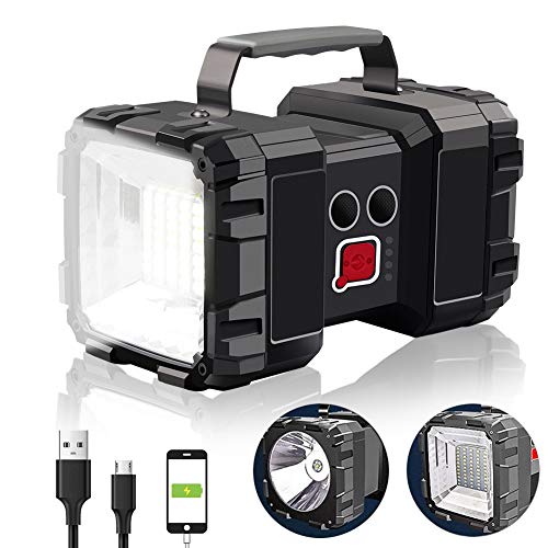 AlpsWolf Rechargeable Flashlight, LED Spotlight Flashlight 10000 Capacity 1200LM 20h Ultra-Long Standby 3+4 Lights Modes Camping Flashlight Waterproof with USB Output as a Power Bank - size: Small