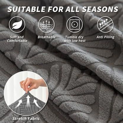 RV Dinette Cushion Covers, 2PCS Leaf RV Couch Cover, Camper Cushion Covers, Camper-rv Sofa Cover for Couch, Bench Seat & Dinette Booth Cushions(Dark Grey,[39.4" to 49.2"]×[19.7" to 25.6"]) - color: Leaf/Dark Grey/2pcs
